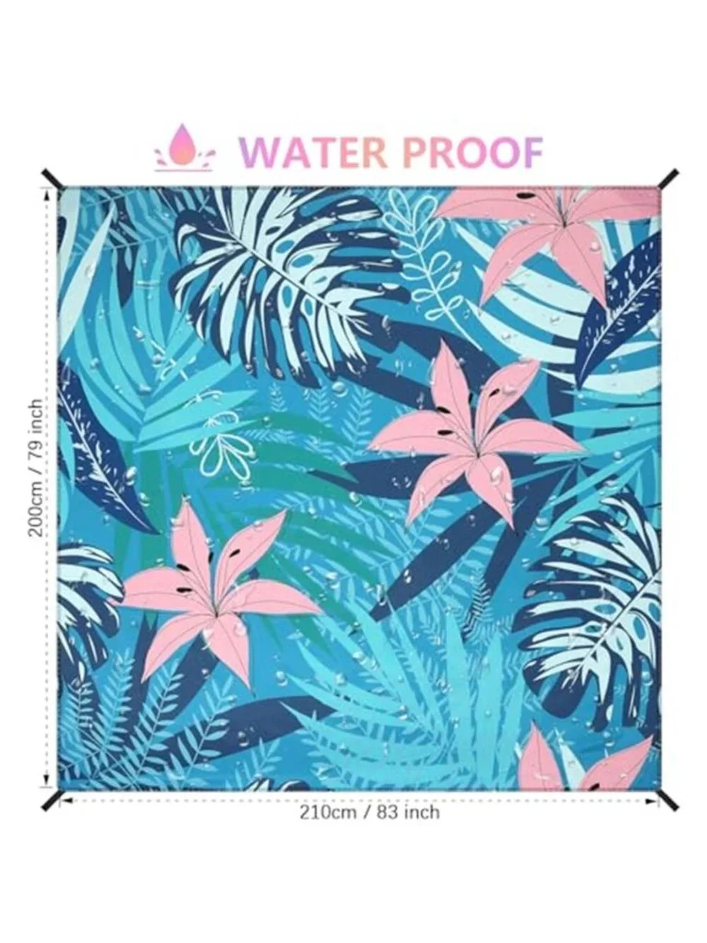 Sandproof Waterproof Beach Blanket Mat Oversized Picnic Camping Hiking Quick Dry